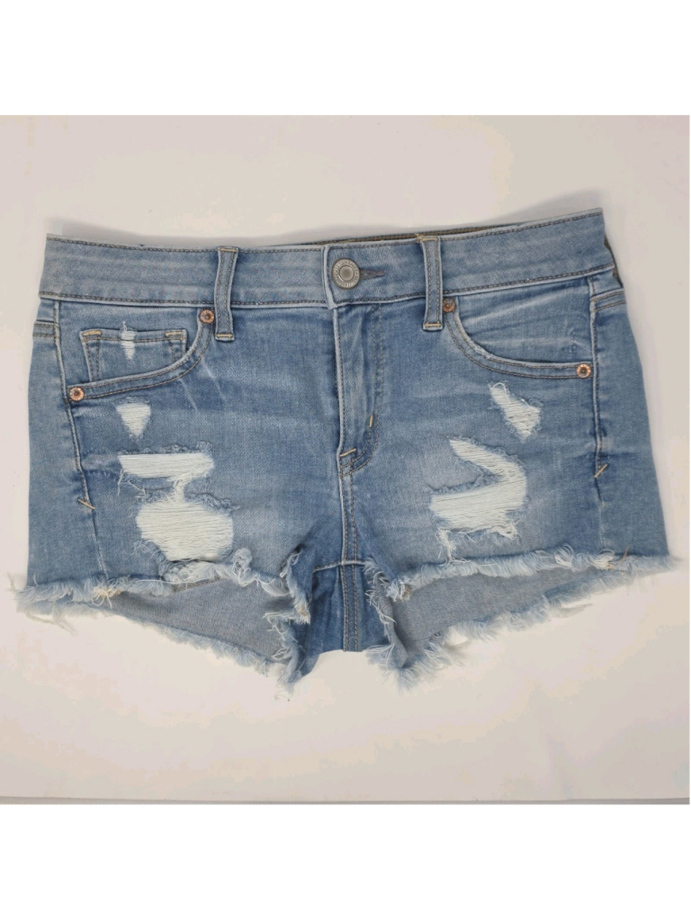 American Eagle Sz 4 Cut Off Short Shorts Shortie Next Level Stretch Distressed